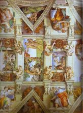 Haga click para ver la imagen ampliada partial view of the the frescoes in the sisine chapel.jpg